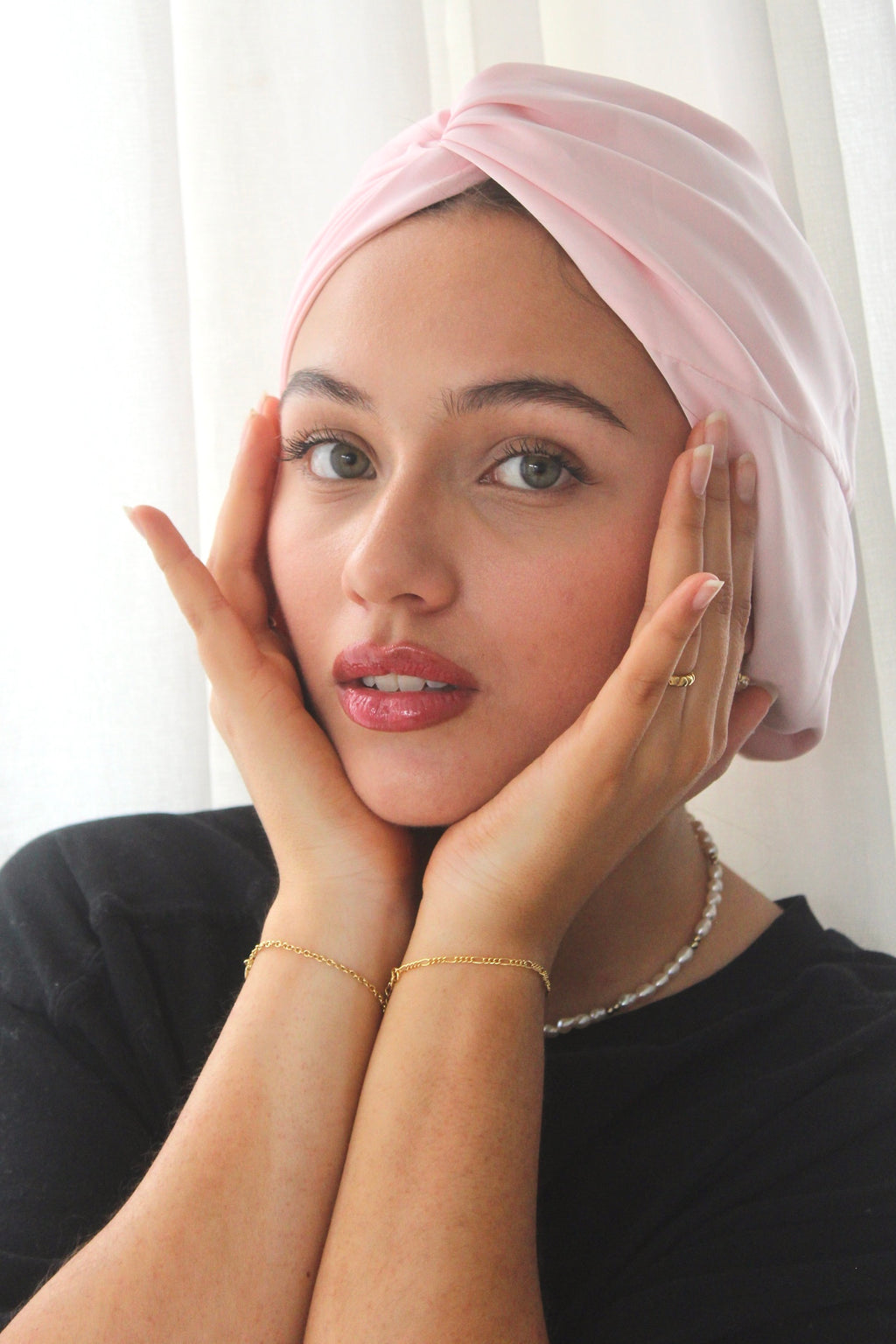 Duo taie et bonnet en satin