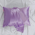 Taie en satin lilas
